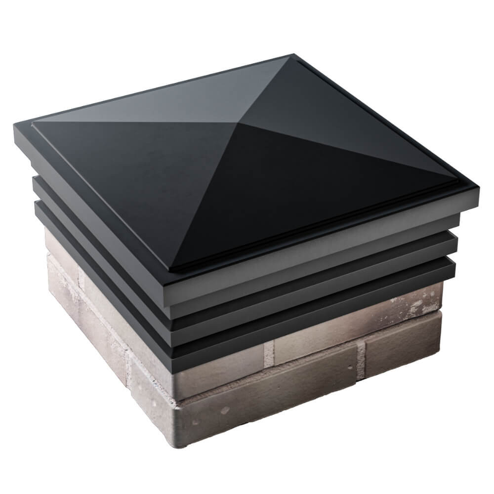 Колпак Zking Бона ХайТек Черный на столб 1.5х1.5 кирпича (385х385мм) в Кисловодске фото