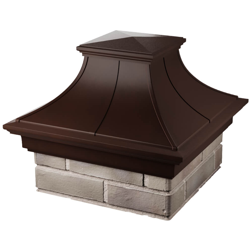 Колпак Zking Монблан Премиум Коричневый на столб 1.5х1.5 кирпича (385х385мм) в Кисловодске фото