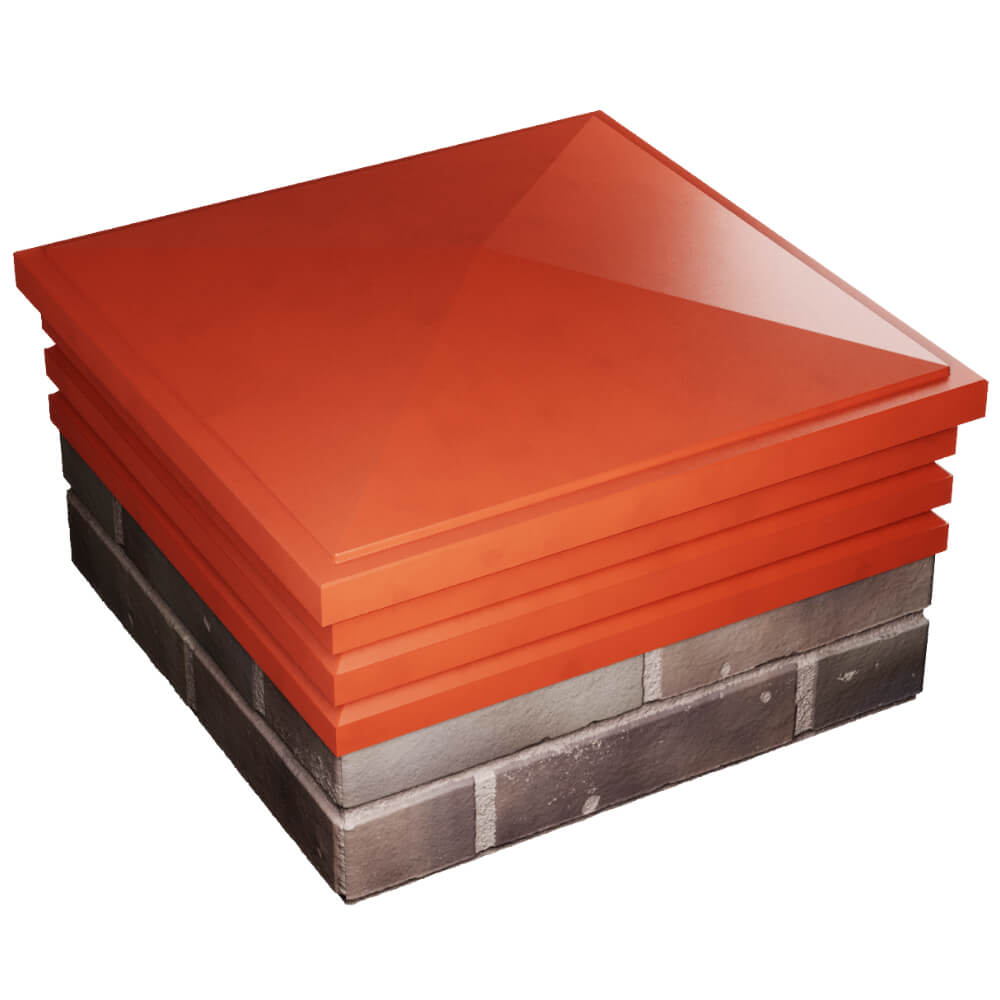 Колпак Zking Бона ХайТек Красный на столб 2х2 кирпича (513х513мм) в Кисловодске фото