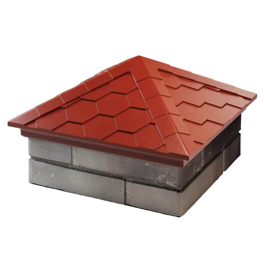 Колпак Zking Эверест Красный на столб 1.5х1.5 кирпича (390х390мм) в Кисловодске фото