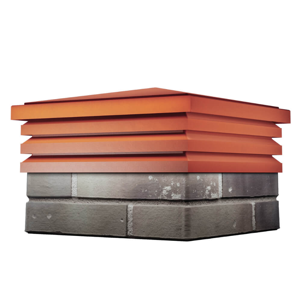 Колпак Zking Бона ХайТек Красный на столб 1.5х1.5 кирпича (385х385мм) в Кисловодске фото