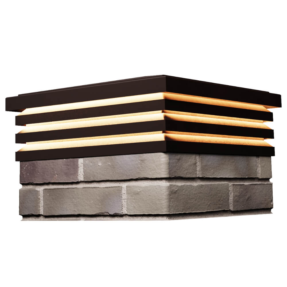 Колпак Zking Бона ХайТек Коричневый на столб 1.5х1.5 кирпича (385х385мм) с подсветкой в Кисловодске фото