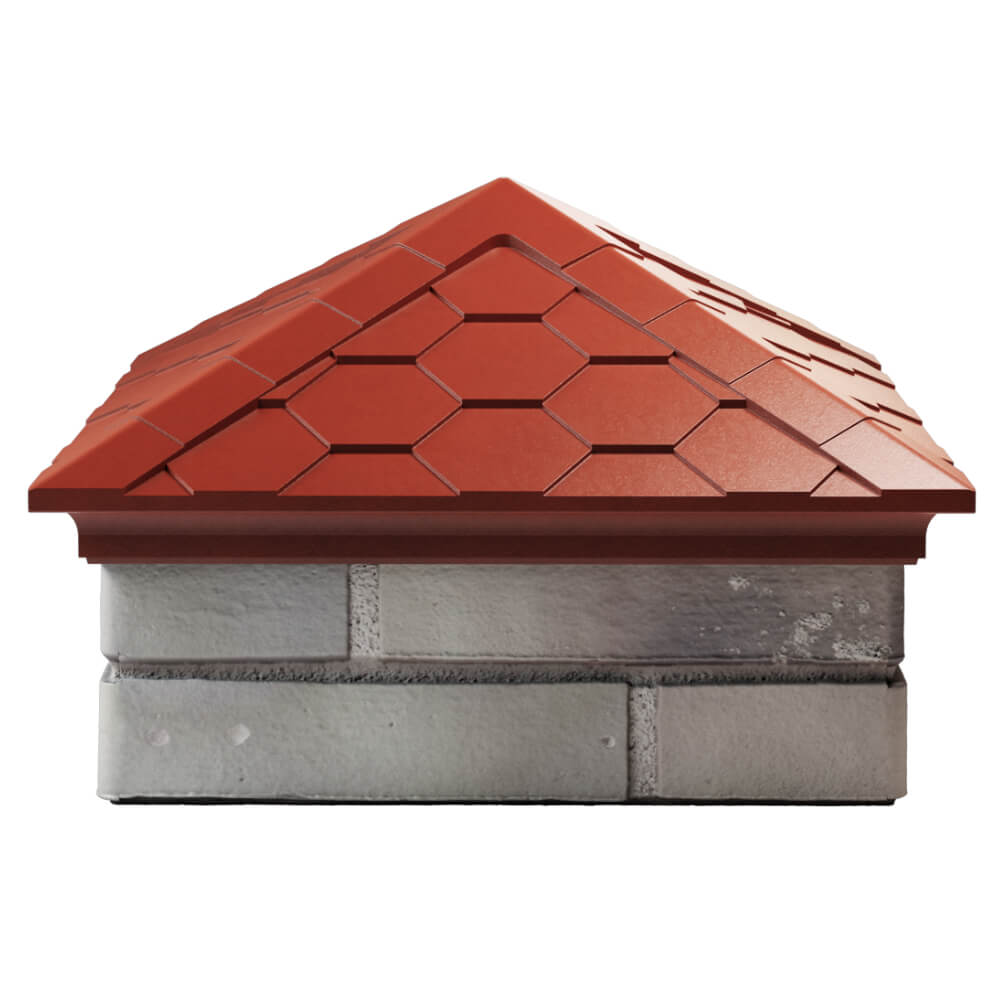 Колпак Zking Эверест Красный на столб 1.5х1.5 кирпича (390х390мм) Кисловодск фото