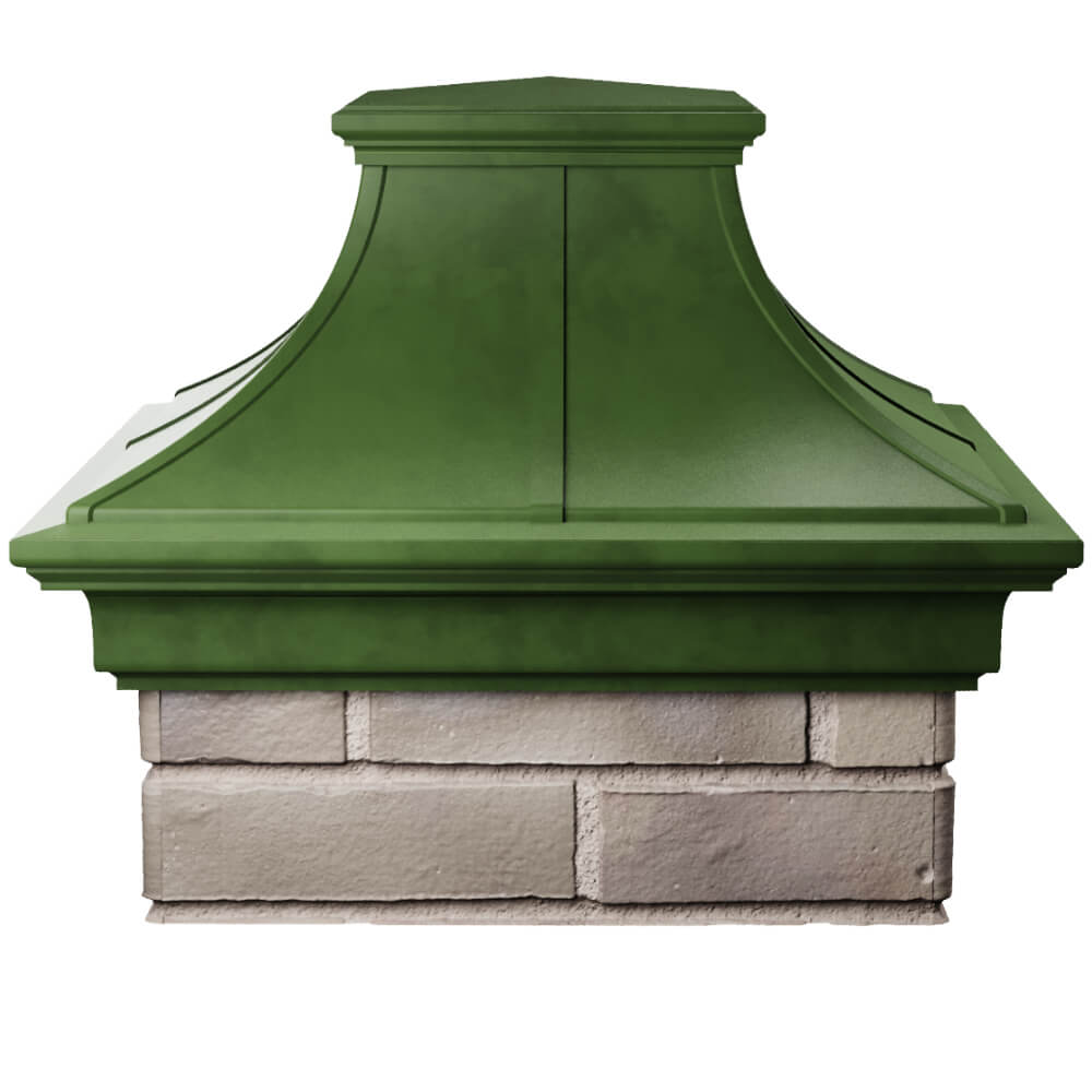 Колпак Zking Монблан Премиум Зеленый на столб 1.5х1.5 кирпича (385х385мм) Кисловодск фото