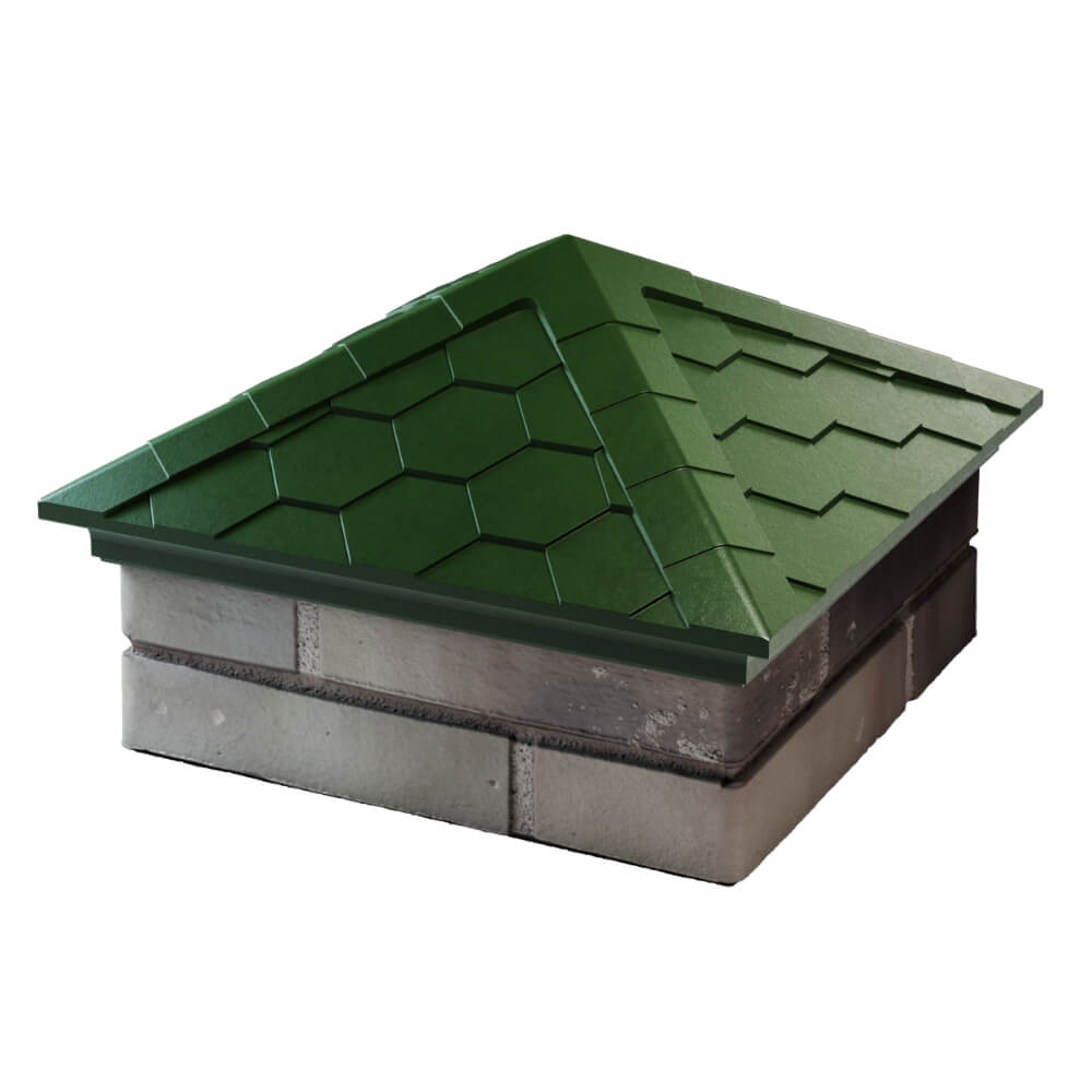 Колпак Zking Эверест Зеленый на столб 1.5х1.5 кирпича (390х390мм) в Кисловодске фото