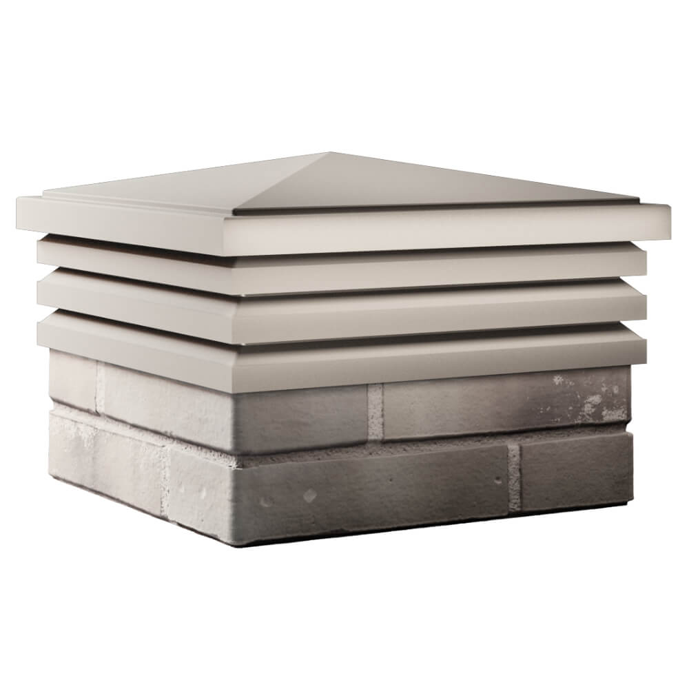 Колпак Zking Бона ХайТек Бежевый на столб 1.5х1.5 кирпича (385х385мм) в Кисловодске фото