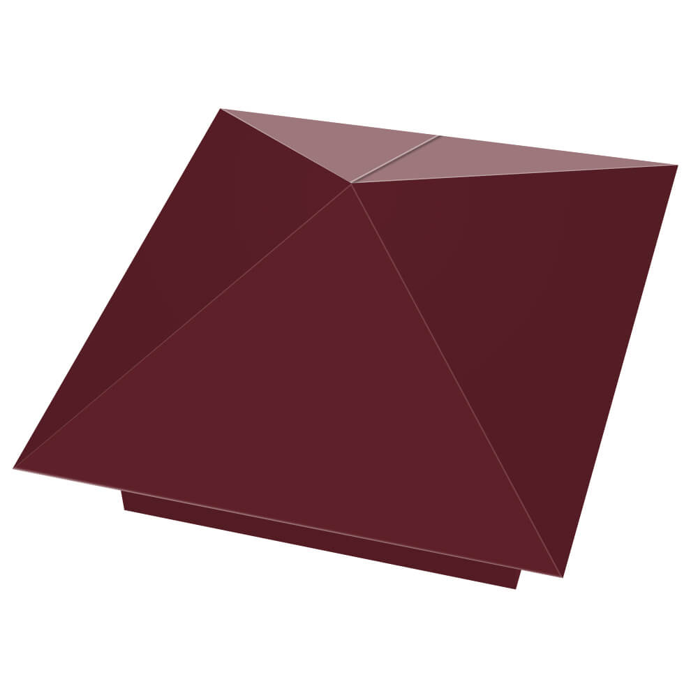 Колпак металлический 390х390мм RAL3005 Красное Вино заборный Кисловодск фото