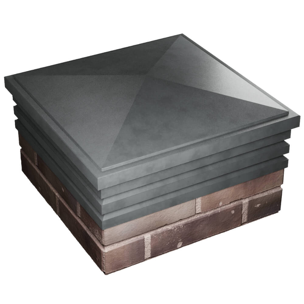 Колпак Zking Бона ХайТек Серый на столб 2х2 кирпича (513х513мм) в Кисловодске фото