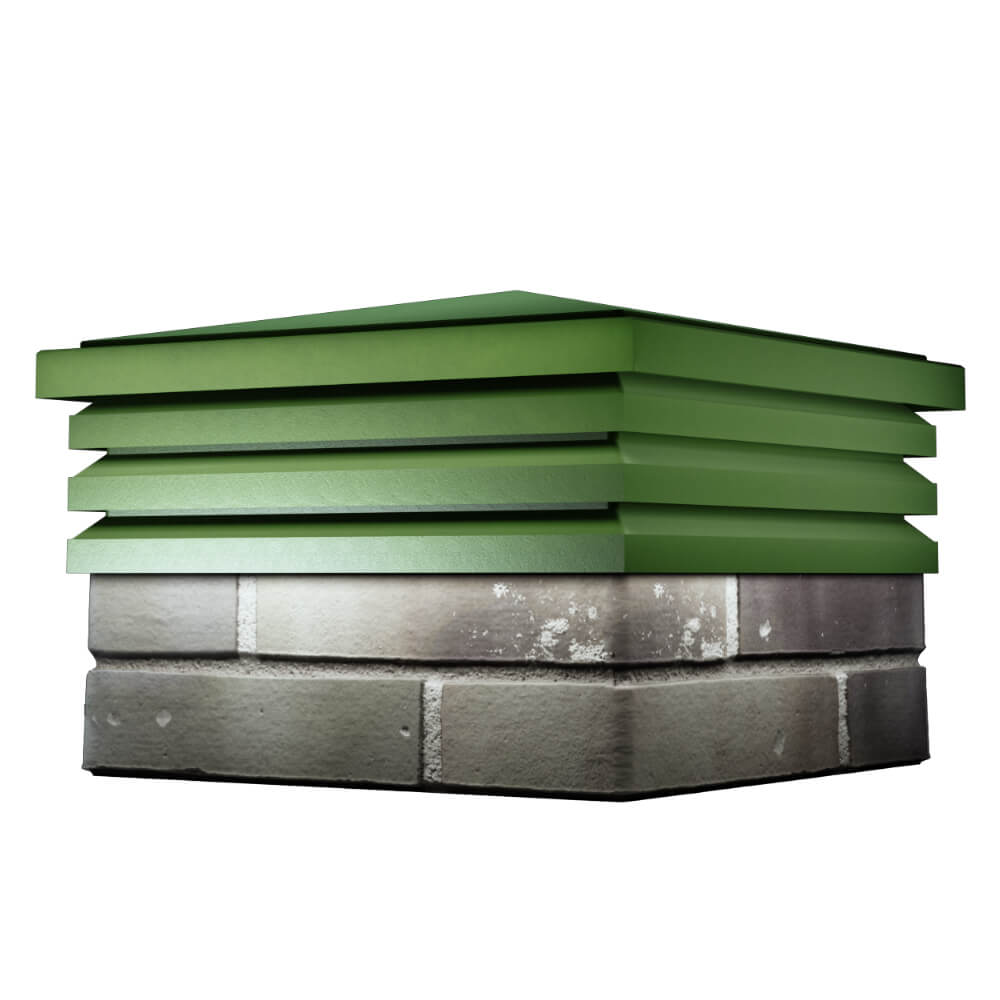 Колпак Zking Бона ХайТек Зеленый на столб 1.5х1.5 кирпича (385х385мм) в Кисловодске фото