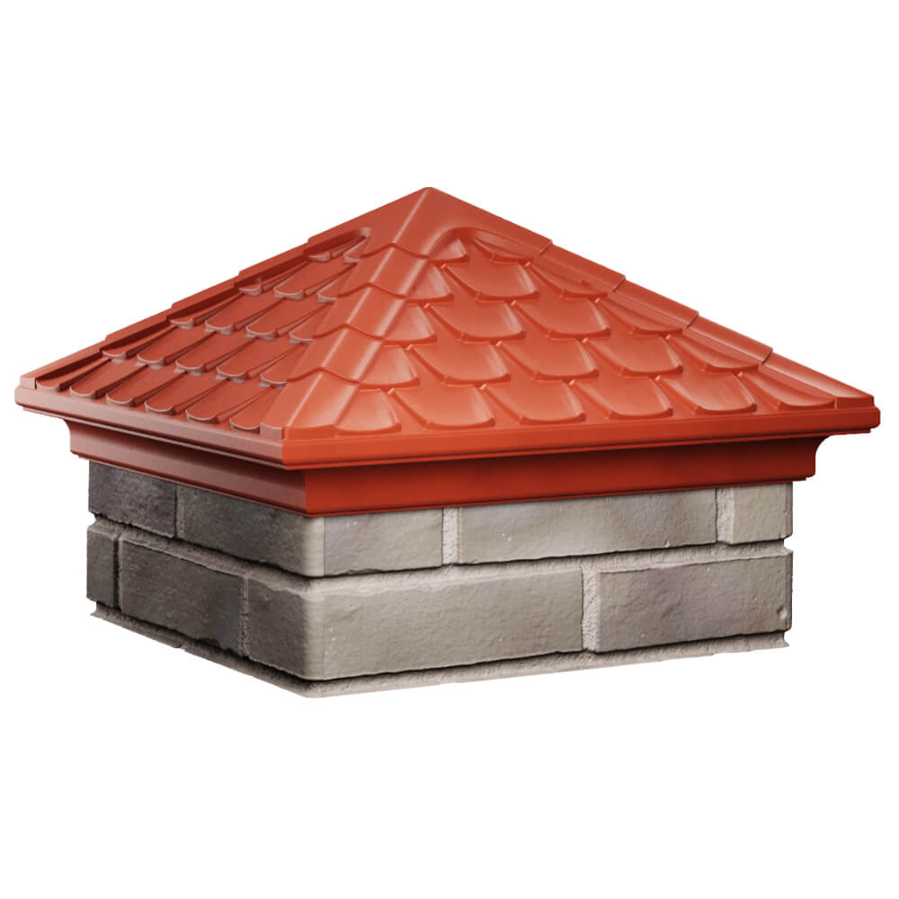 Колпак Zking Эльбрус Красный на столб 1.5х1.5 кирпича (385х385мм) в Кисловодске фото