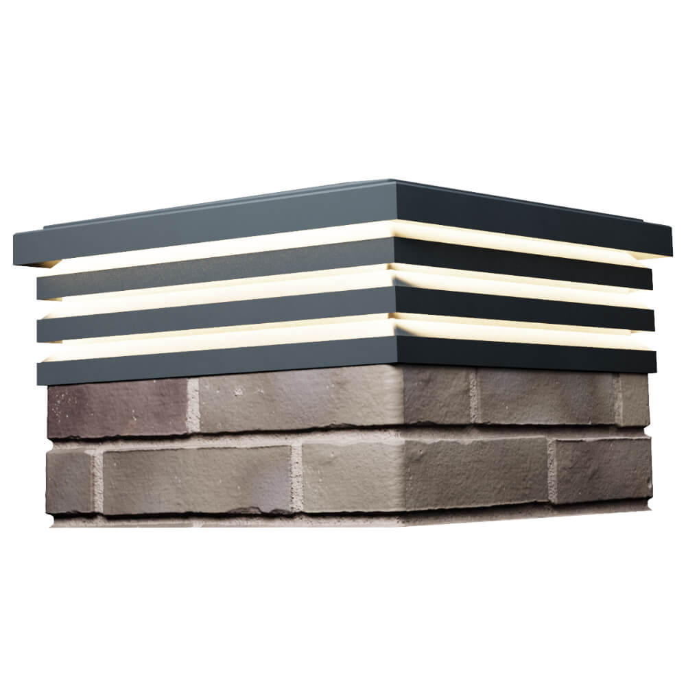 Колпак Zking Бона ХайТек Серый на столб 1.5х1.5 кирпича (385х385мм) с подсветкой в Кисловодске фото