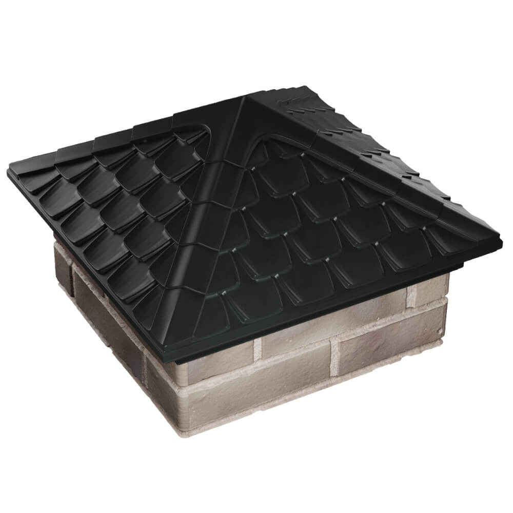 Колпак Zking Эльбрус Черный на столб 1.5х1.5 кирпича (385х385мм) в Кисловодске фото