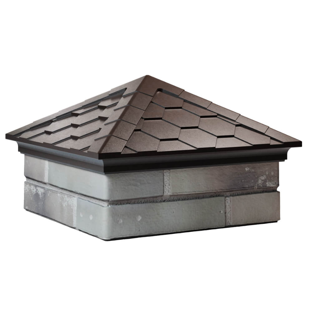 Колпак Zking Эверест Коричневый на столб 1.5х1.5 кирпича (390х390мм) в Кисловодске фото