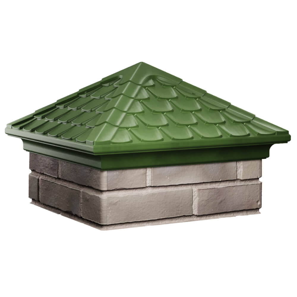 Колпак Zking Эльбрус Зеленый на столб 1.5х1.5 кирпича (385х385мм) в Кисловодске фото