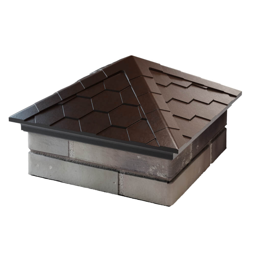 Колпак Zking Эверест Коричневый на столб 1.5х1.5 кирпича (390х390мм) в Кисловодске фото